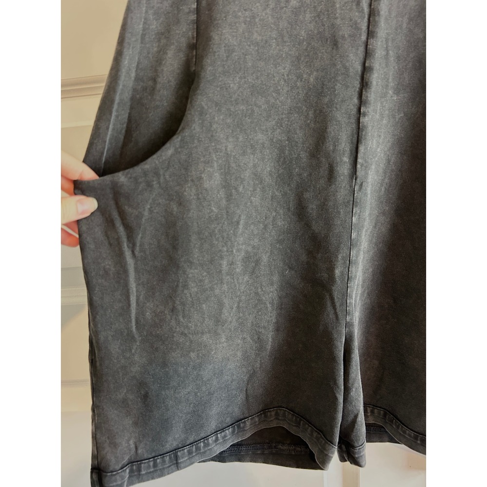 Anthro Sundry Womens Mineral Wash Scoop Neck Romper Charcoal Grey Size S NEW - Picture 3 of 5